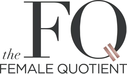 The Female Quotient logo in black and rose gold